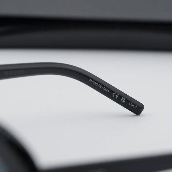 Saint Laurent SL 594 008 Oval Sunglasses - Black/Black
